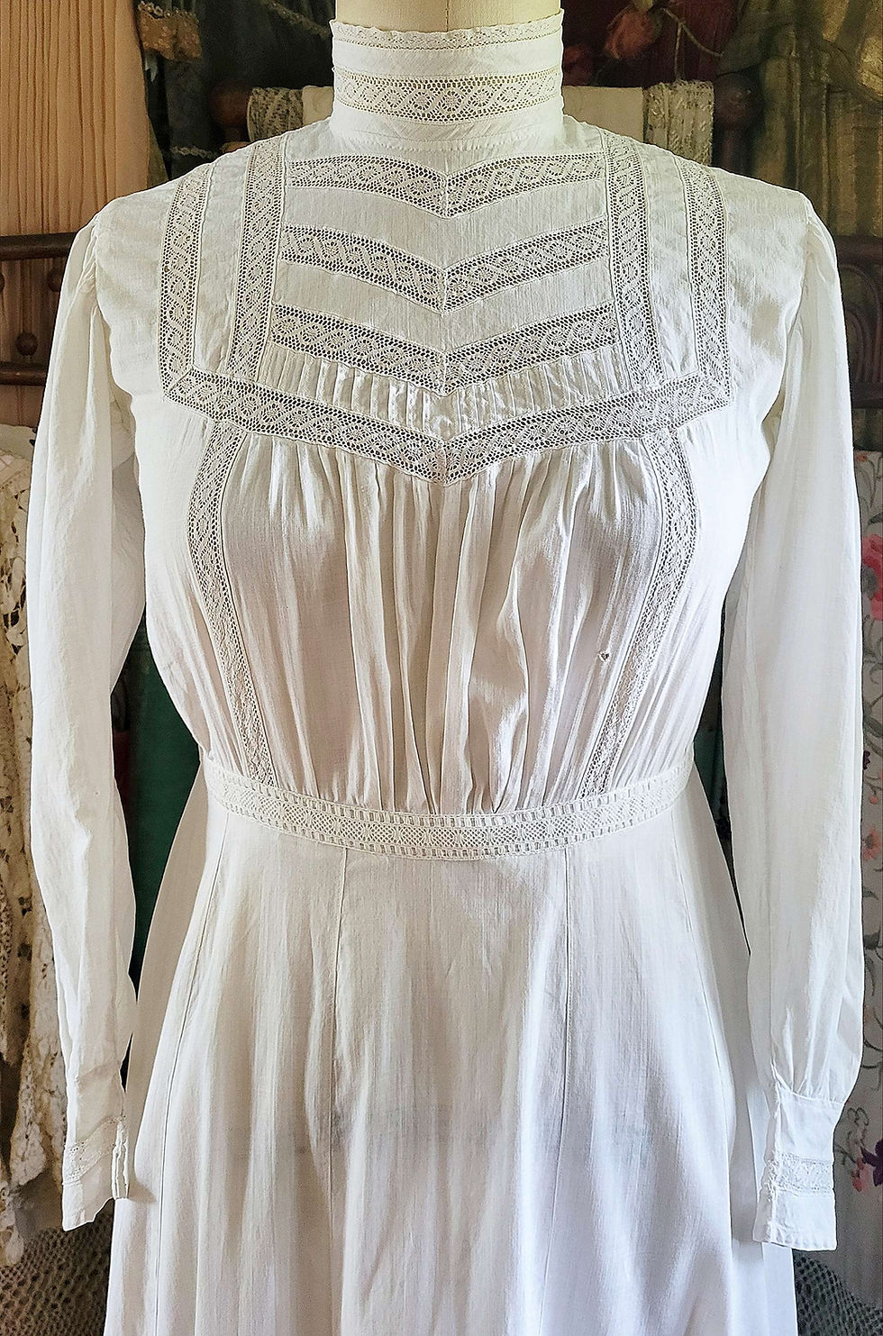 Thumbnail: Edwardian White Cotton Day Dress