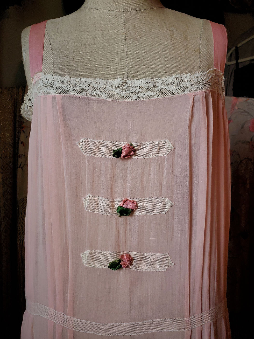 Thumbnail: 1920s Candy Pink Cotton Step-In 