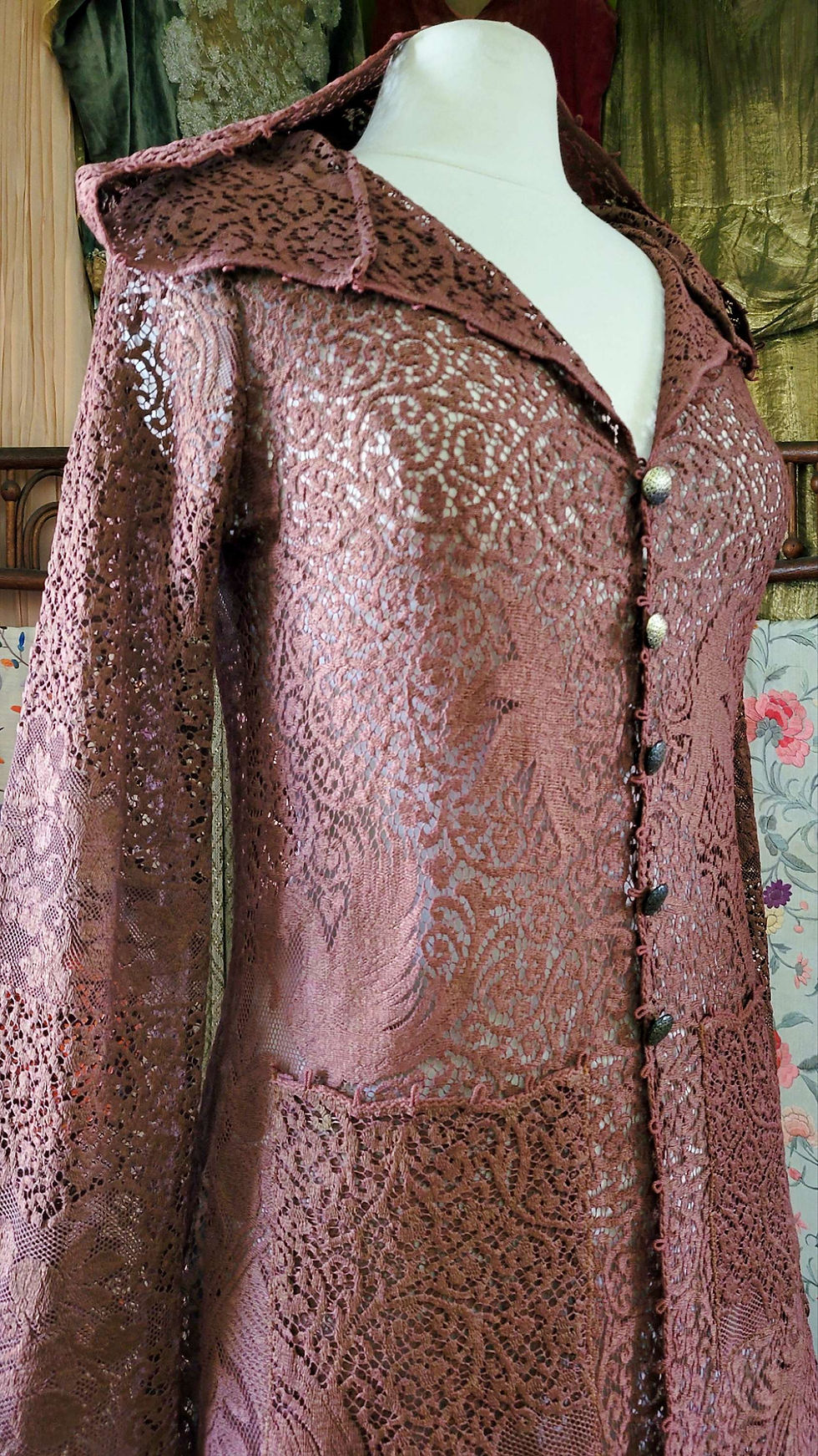 Thumbnail: Chocolate Brown Quaker Lace Jacket