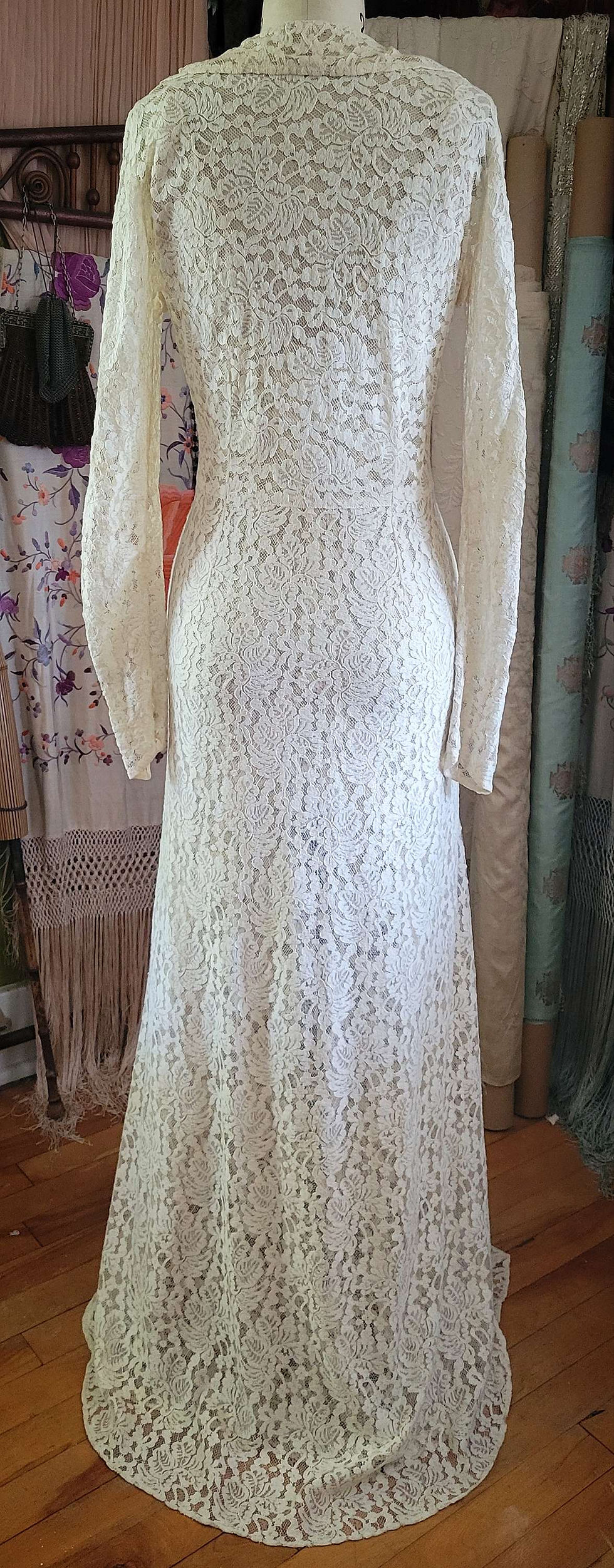 Thumbnail: 1930s Two Piece Lace Gown