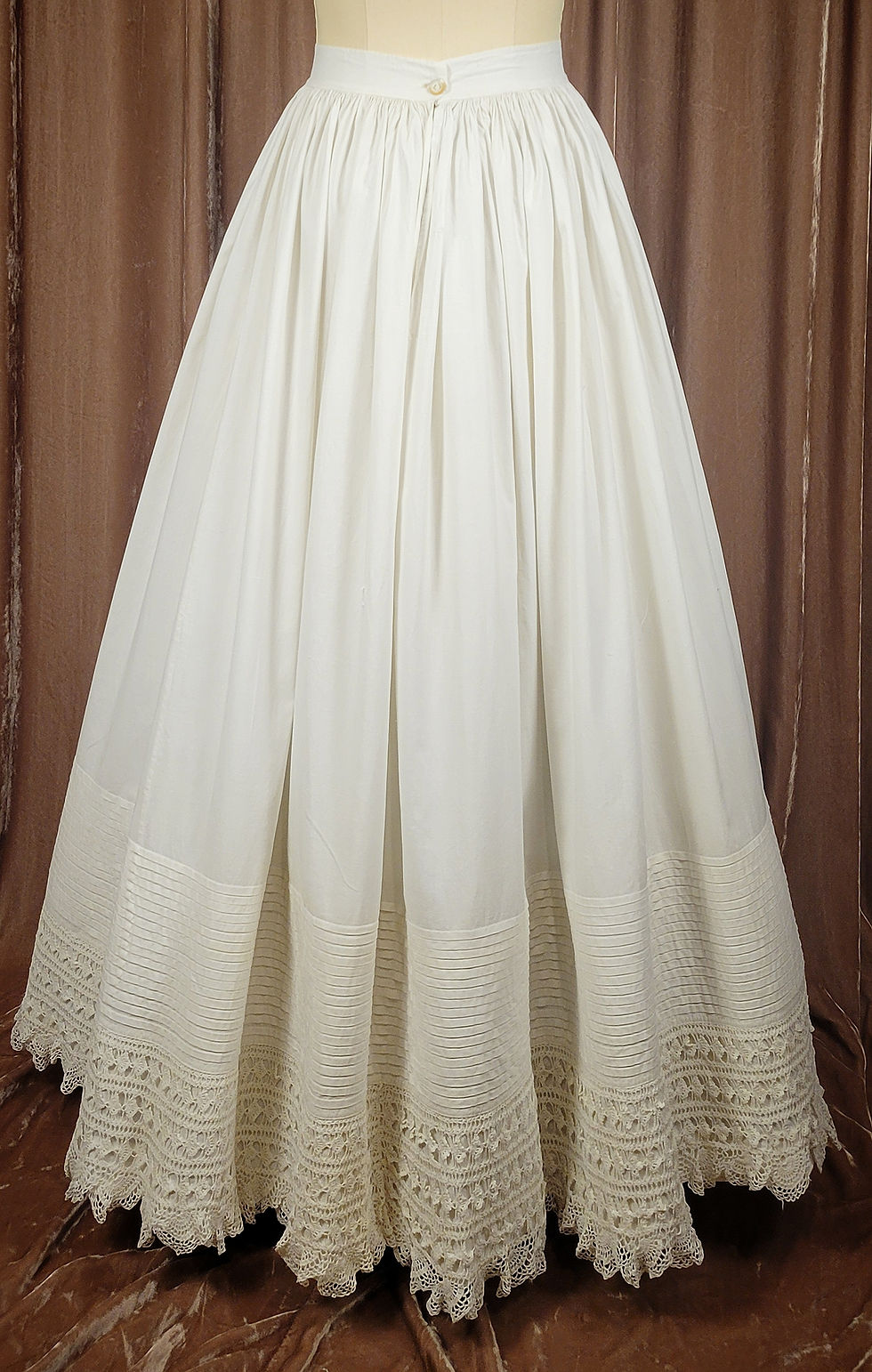 Thumbnail: 1860s Crochet Lace Heavy Petticoat