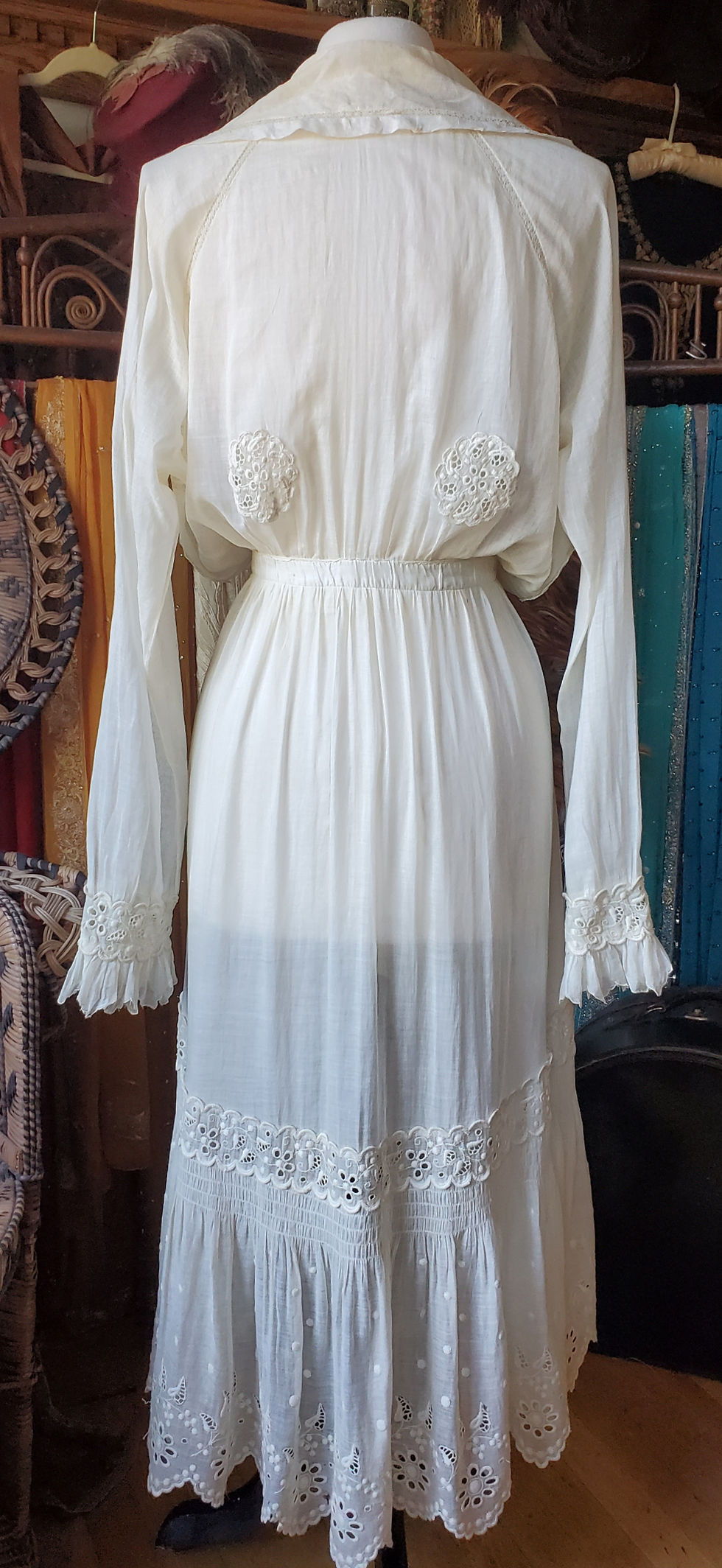Thumbnail: Fine Cotton Broderie Anglais 1910s Day Dress