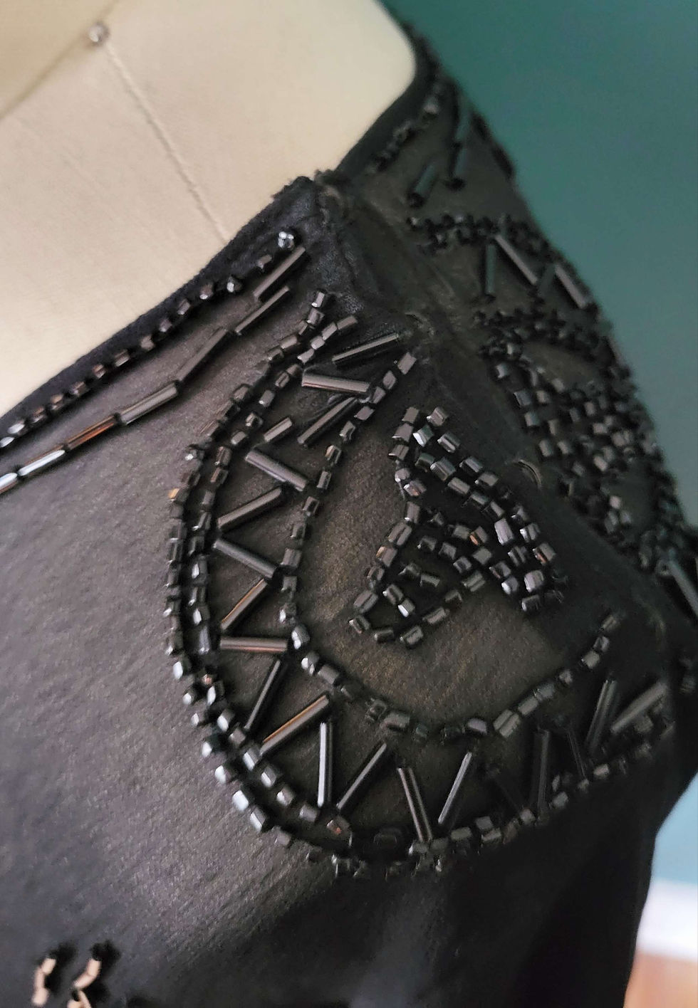 Thumbnail:  1920s Black Chiffon Beaded Tunic