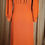 Thumbnail: 1930s Burnt Orange Crepe Smocked Shoulders Dress