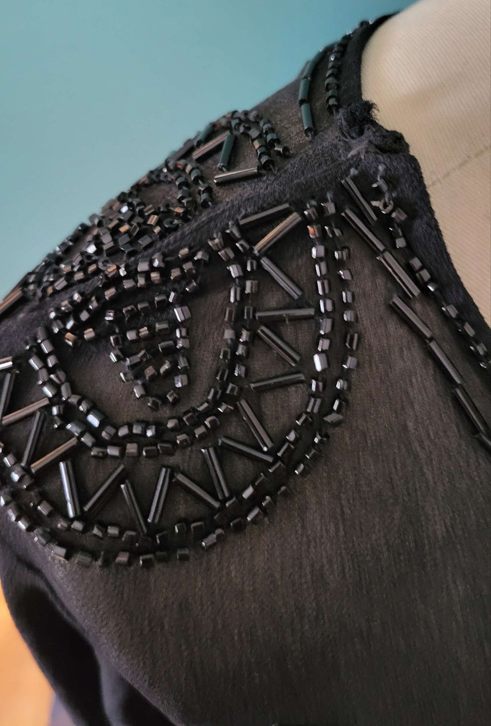 Thumbnail:  1920s Black Chiffon Beaded Tunic