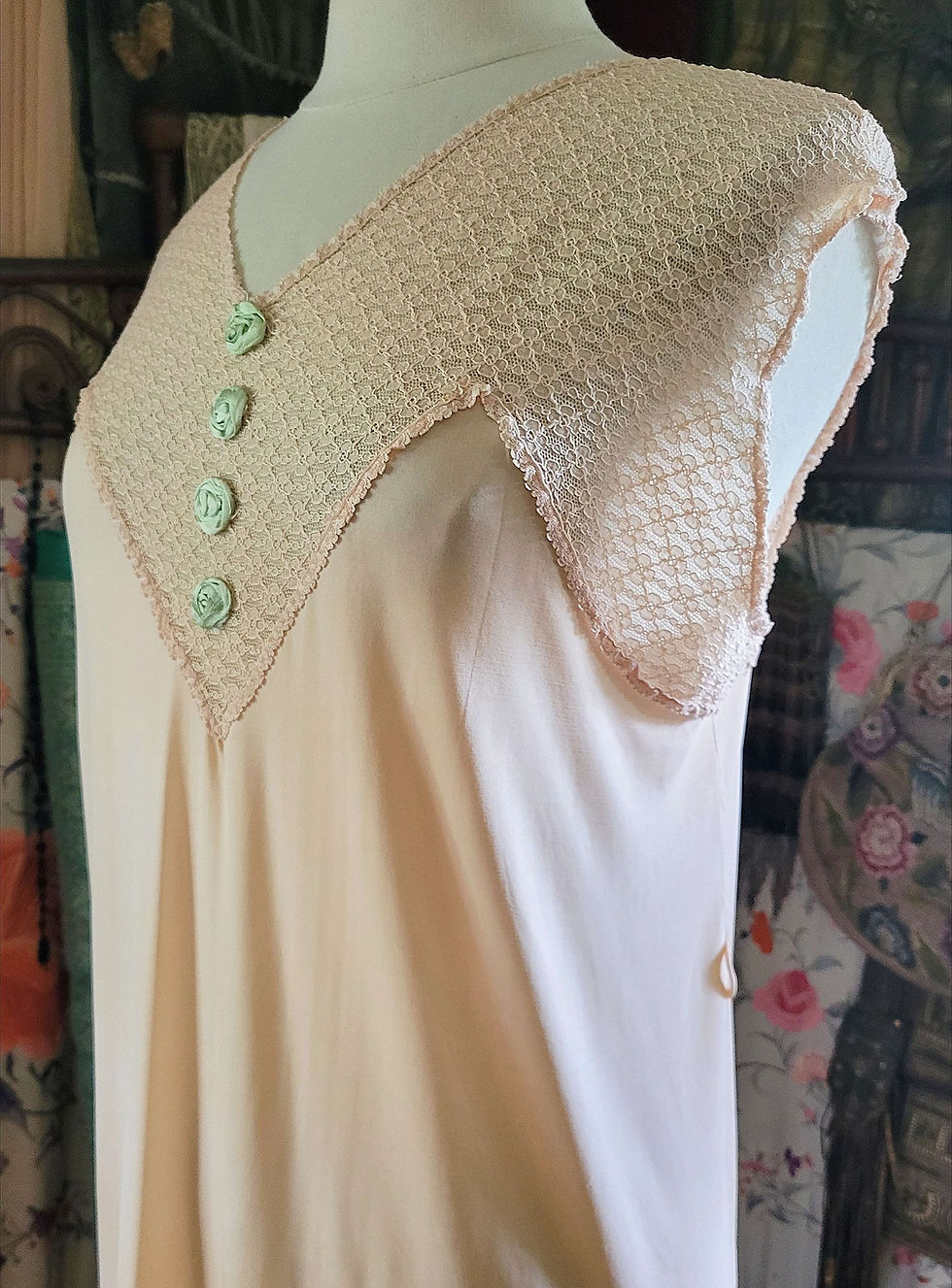 Thumbnail: 1920s Rayon Knit Nightgown