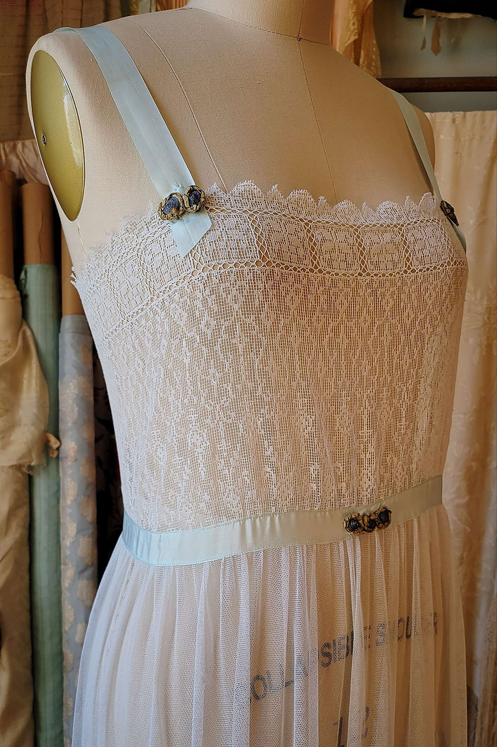 Thumbnail: Winter Blue Edwardian Style Chemise Dress