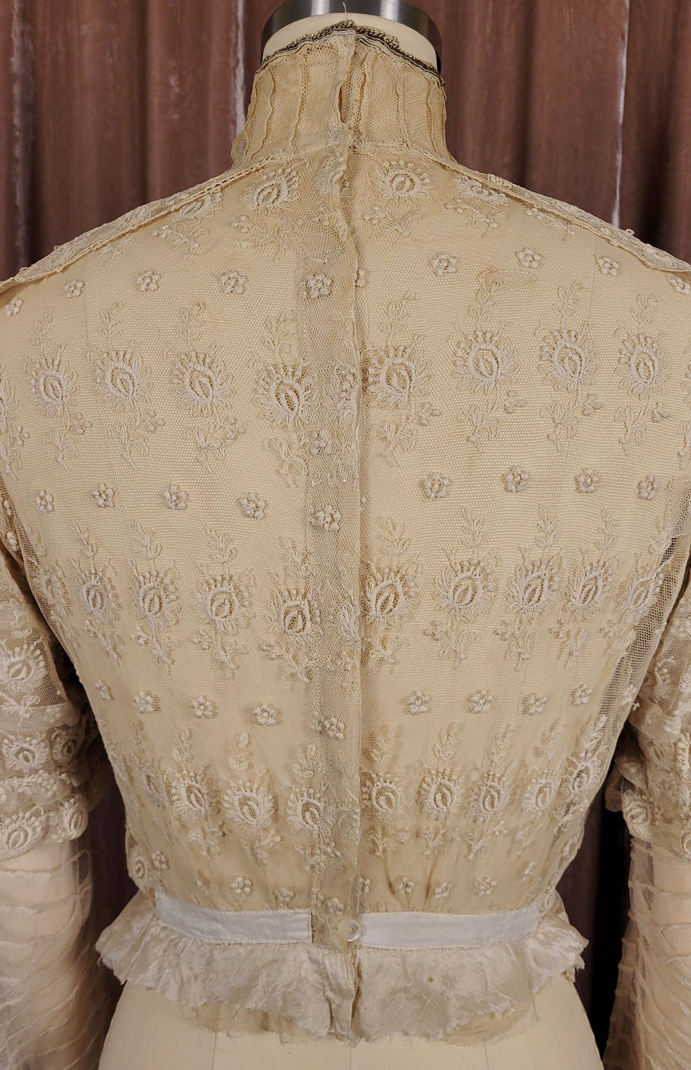 Thumbnail: Edwardian Floral Embroidered Net Blouse