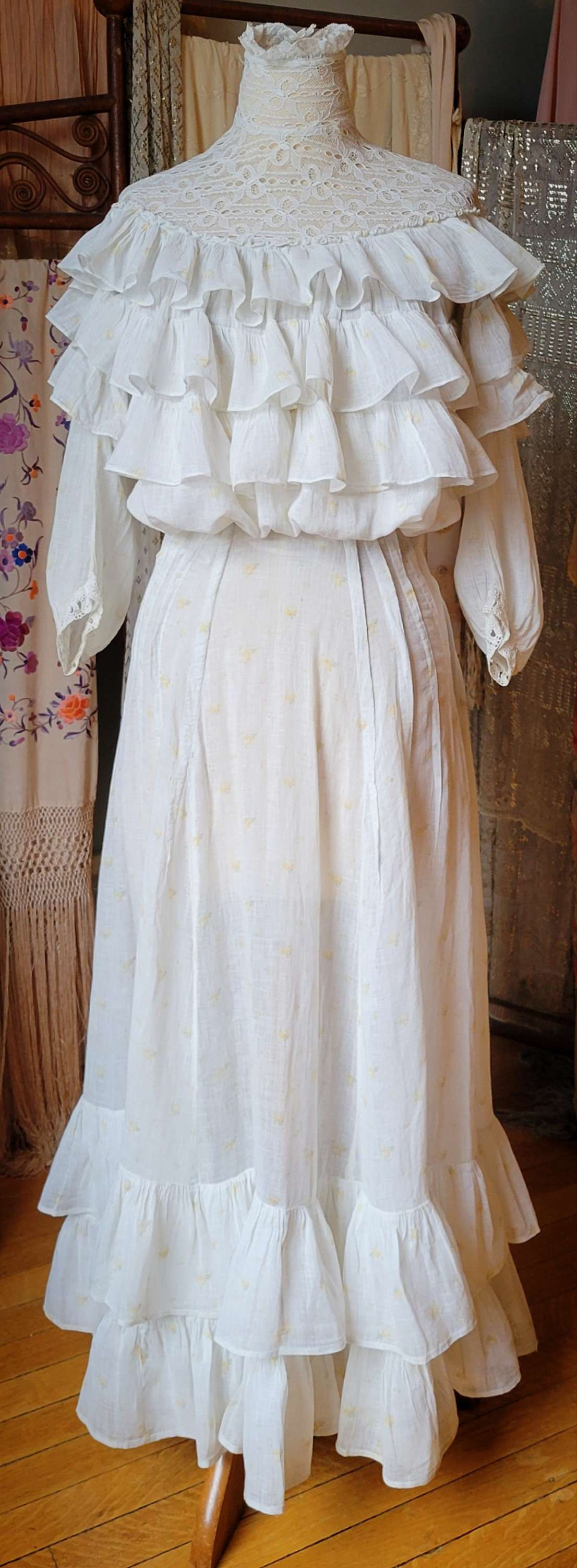 Edwardian Floral Sprig Two Piece Ensemble