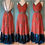 Thumbnail: Burnt Orange and Ocean Blue Artemis Gown