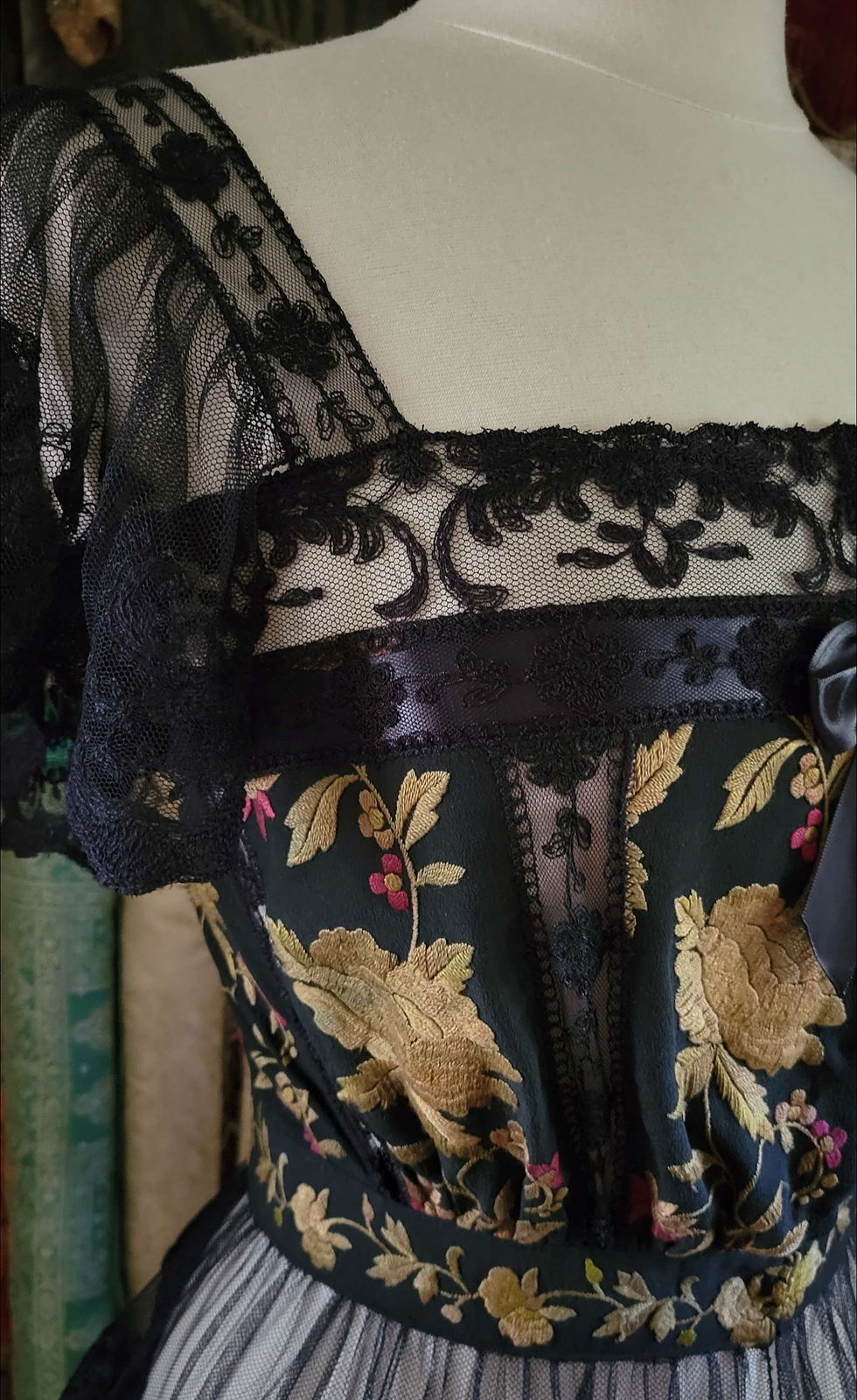 Thumbnail: Bronze and Berry Embroidered Silk Camisole 