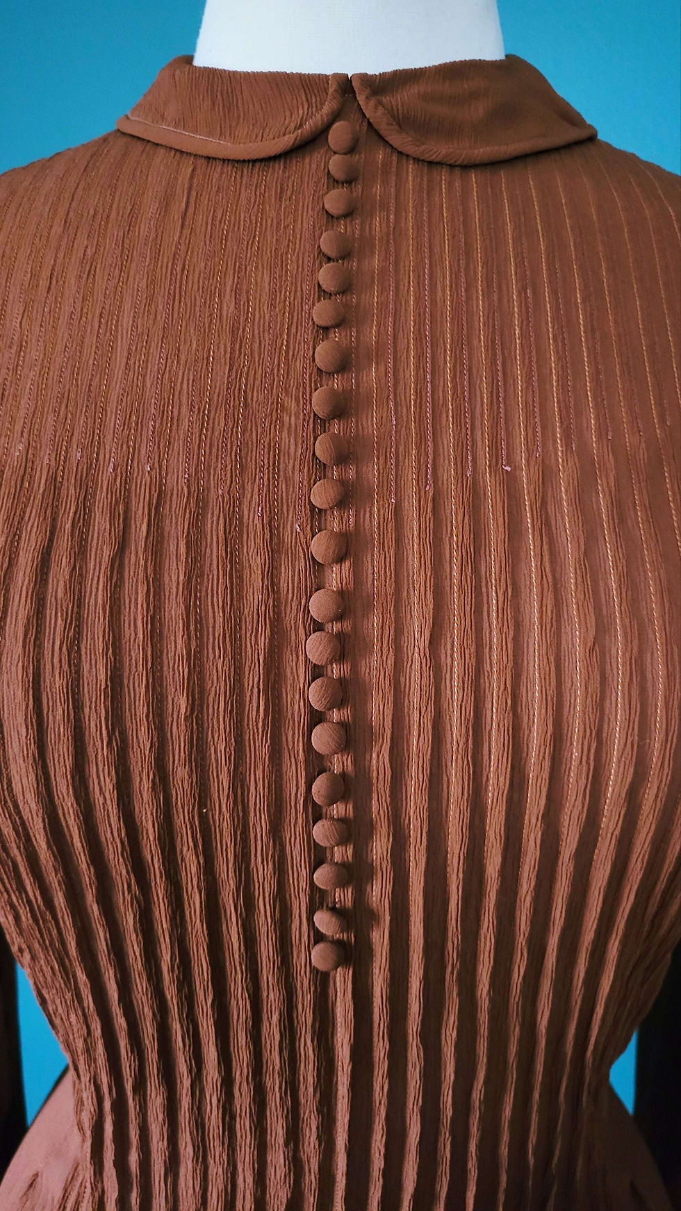 Thumbnail: 1940s Ajello Chocolate Rayon Blouse