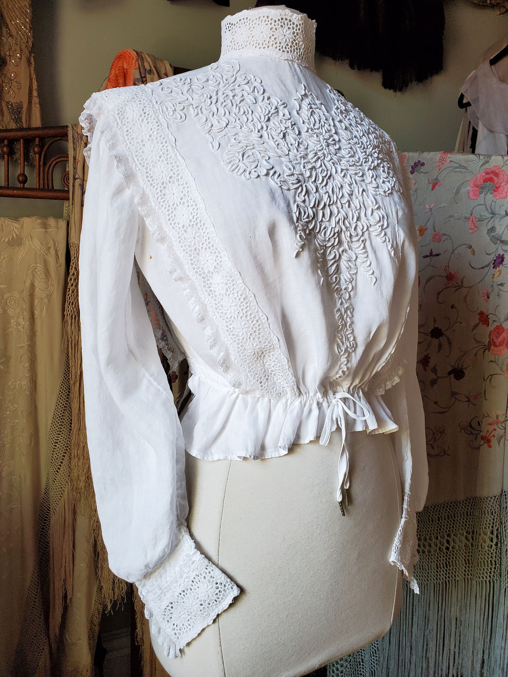 Coronation Cord Embroidered Edwardian Blouse