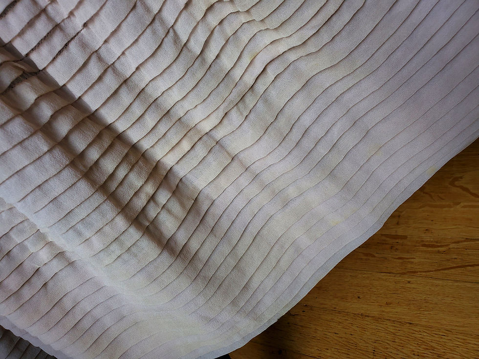 Thumbnail: Taupe Chiffon 1930s Ruffle Dress
