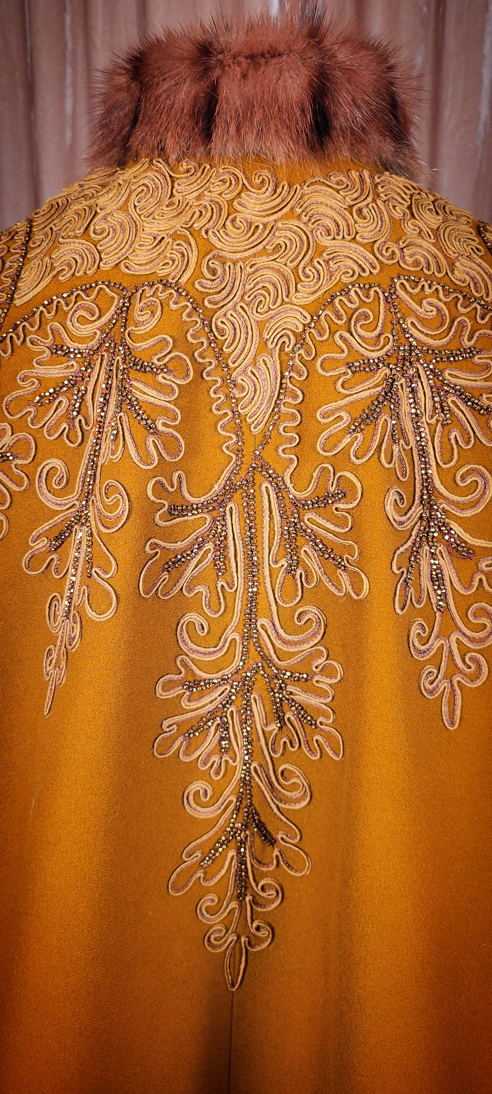 Thumbnail: Victorian Cinnamon Soutache Wool Capelet