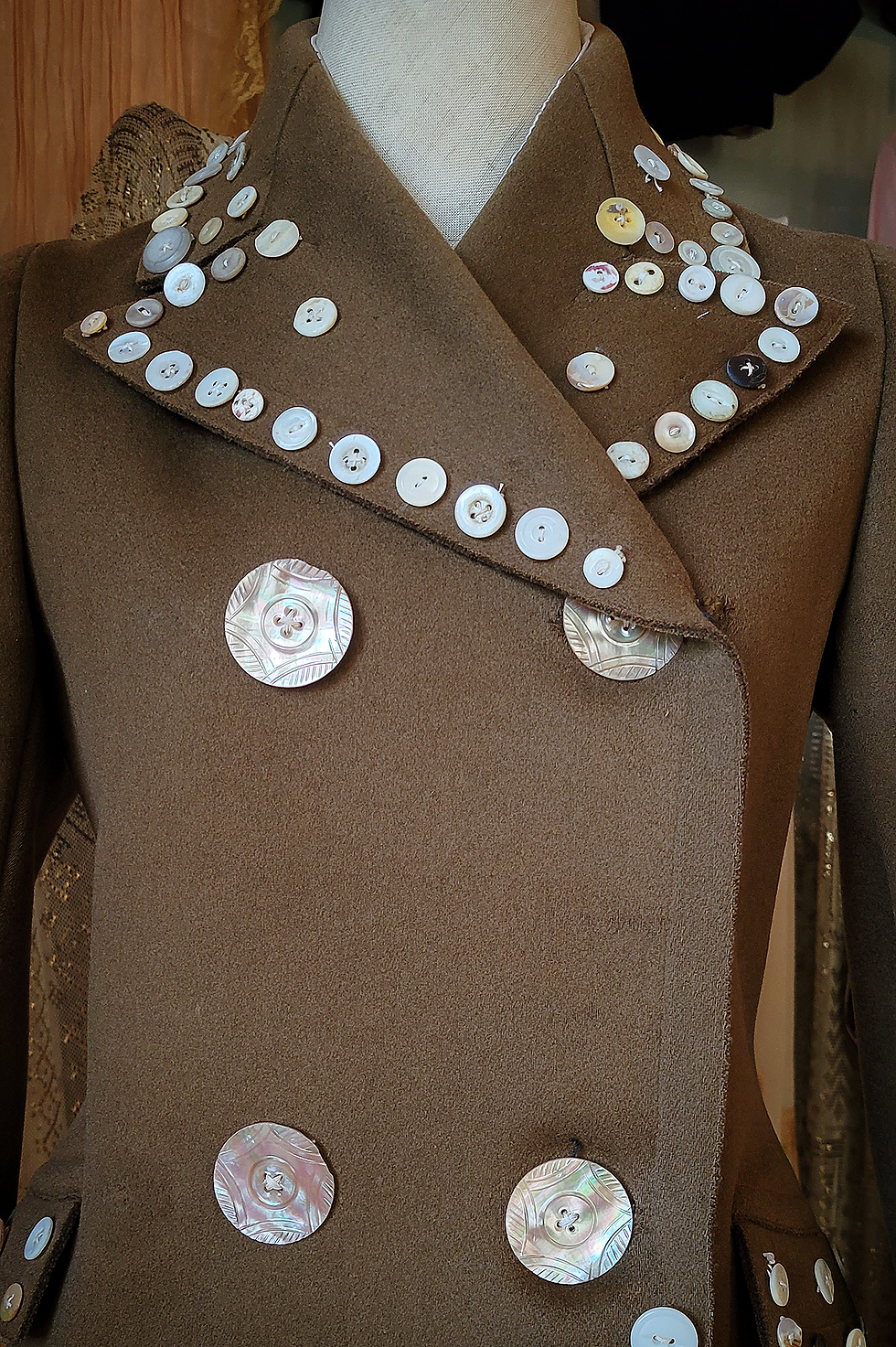 Thumbnail: 1890s Wool Felt Pearly Queen Jacket