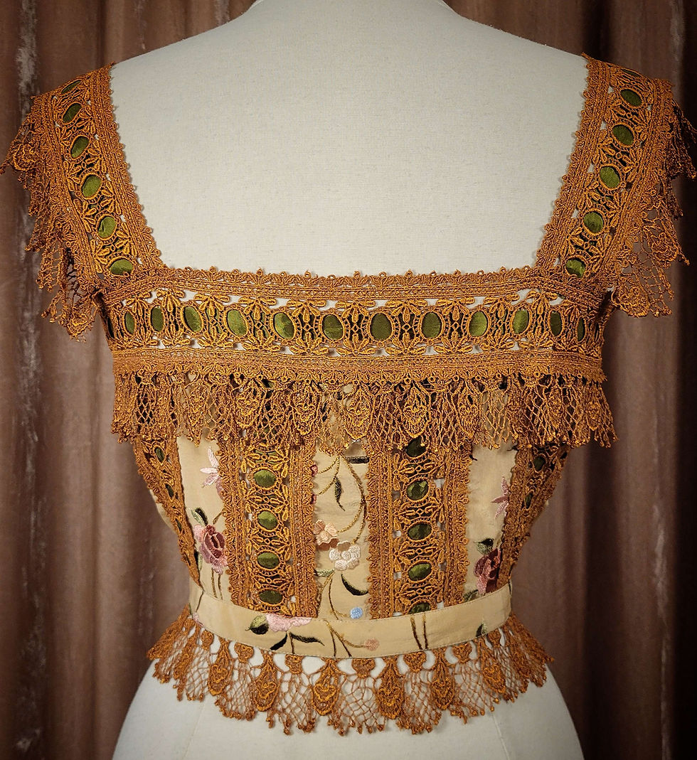 Thumbnail: Autumn Florals Embroidered Silk Camisole 