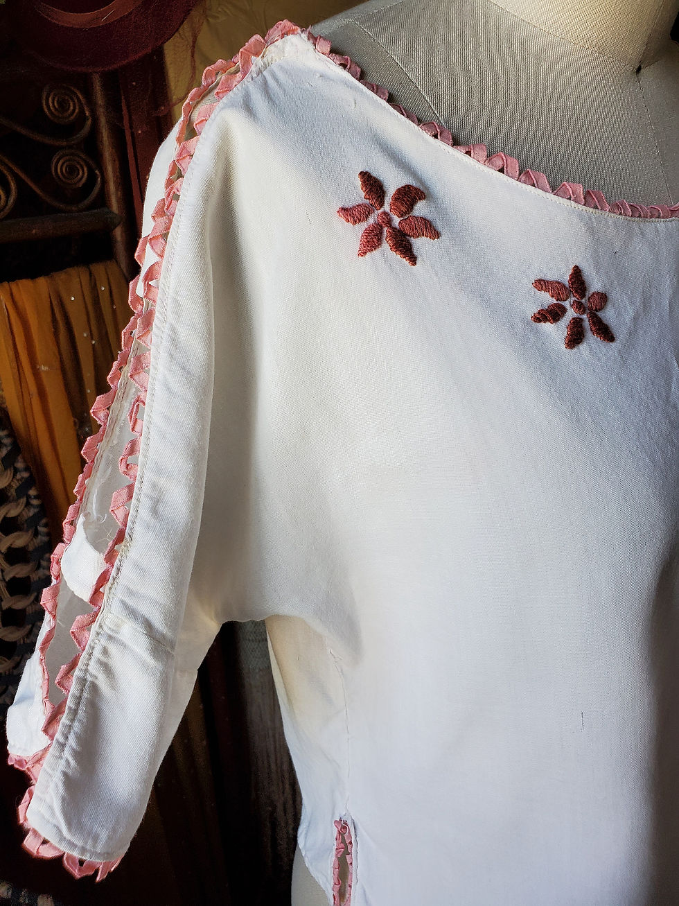 Thumbnail: 1920s Embroidered Boudoir Top