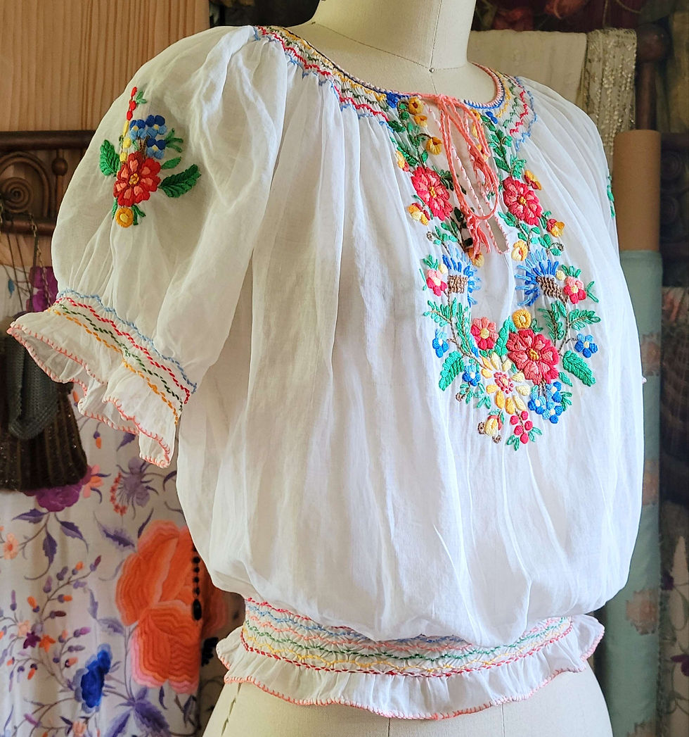 Thumbnail: 1930s Embroidered Hungarian Blouse