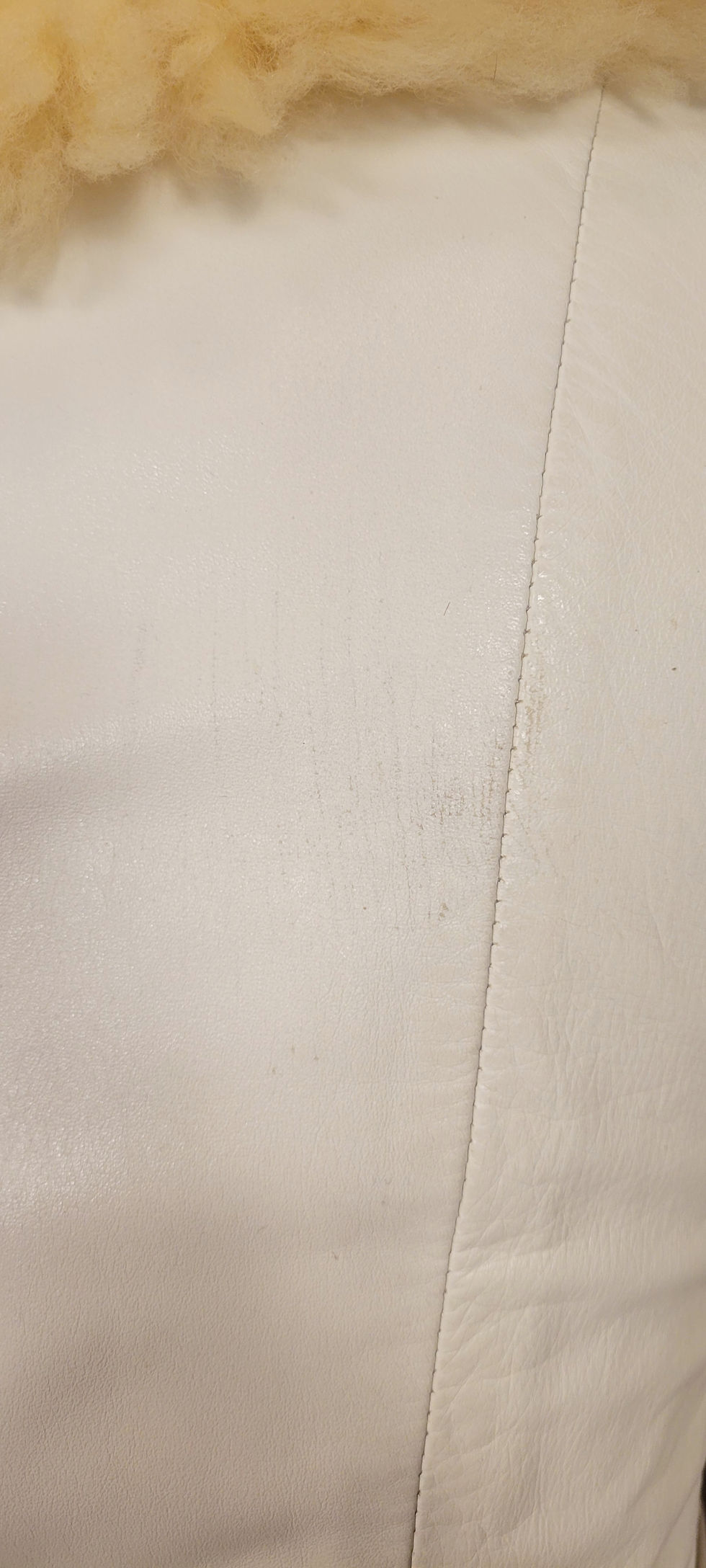 Thumbnail: 1970s Lilli Ann White Leather and Shearling Coat