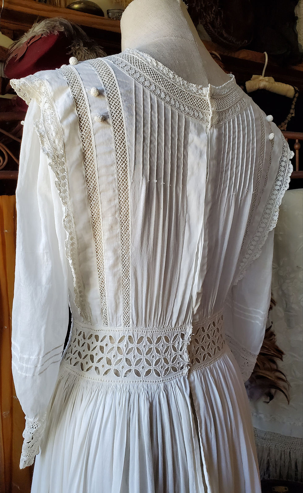 Thumbnail: Embroidered Eyelet Edwardian Dress