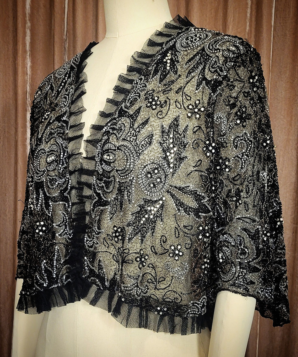Thumbnail: 1930s Rhinestone Moons Net Bolero