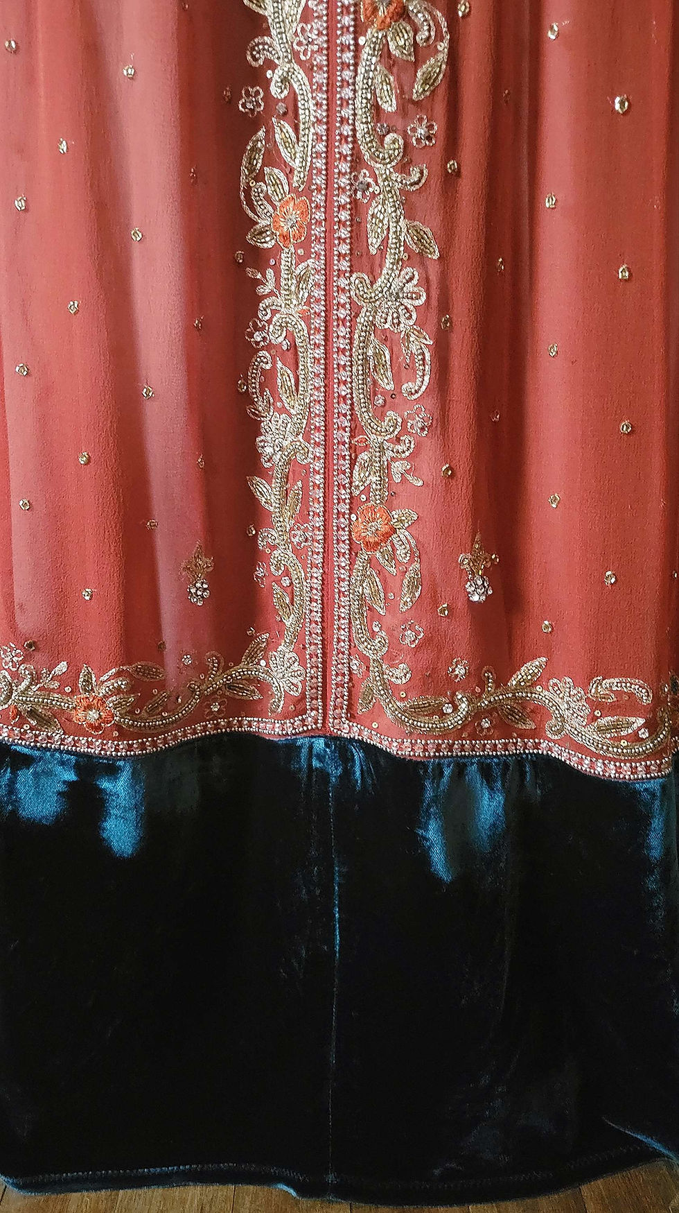 Thumbnail: Burnt Orange and Ocean Blue Artemis Gown