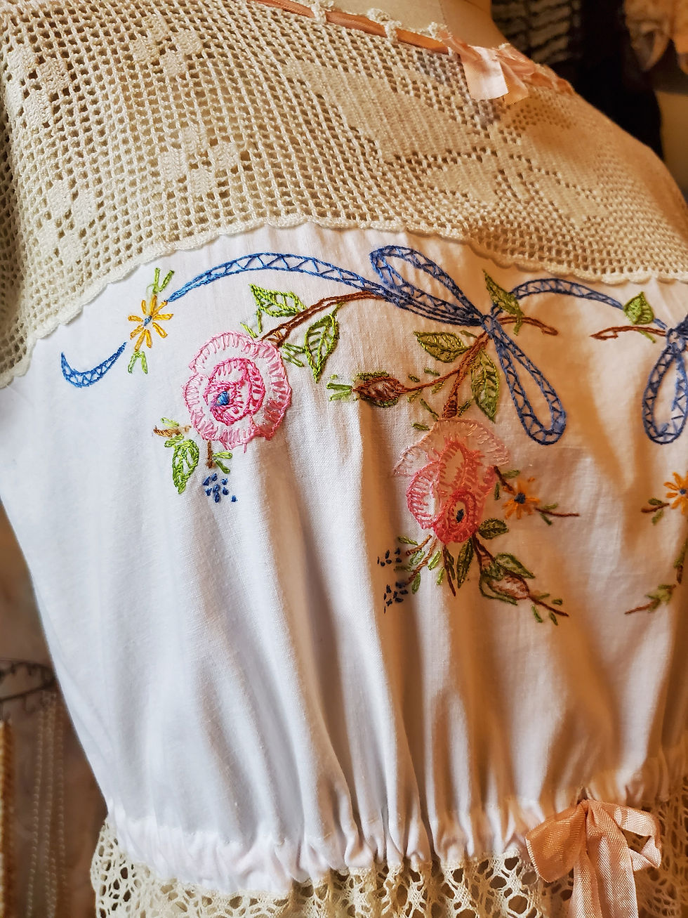 Thumbnail: Butterflies and Roses Pillowcase Top 