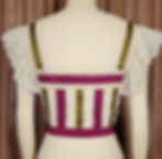 Thumbnail: Magenta and Olive Roses Embroidered Silk Camisole 