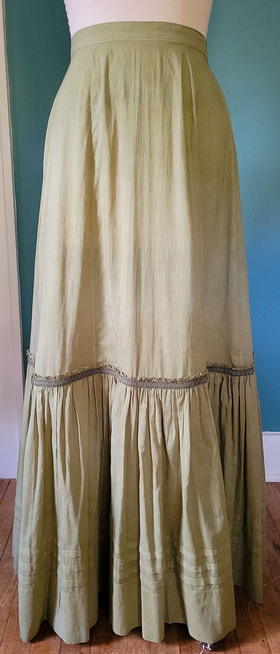 Thumbnail: 1900s Green Cotton Skirt