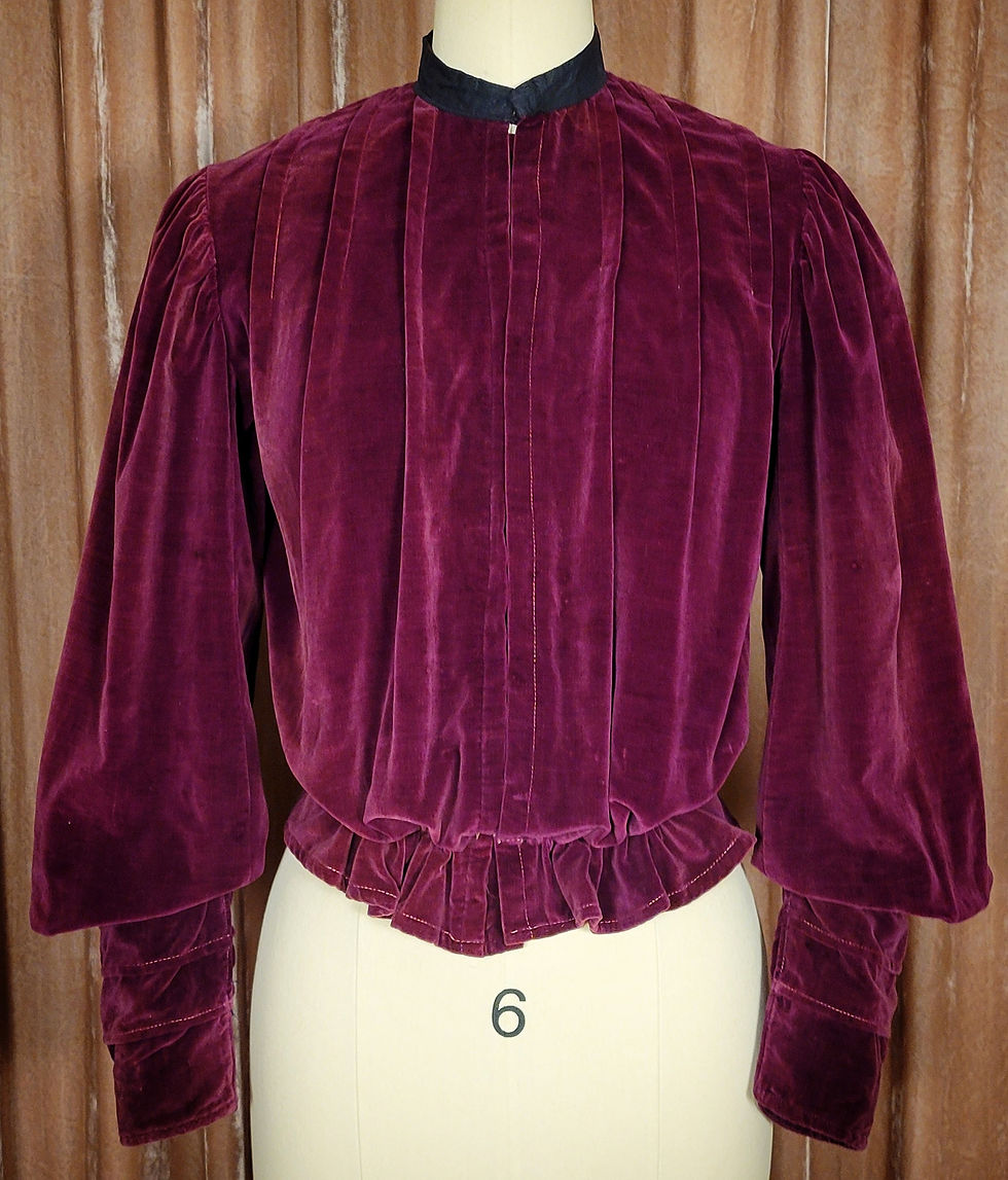 1900s Wine Velveteen Blouse
