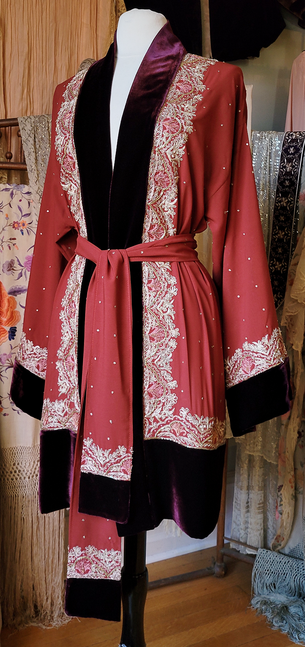 Thumbnail: Russet Beaded Chiffon Dupatta Robe