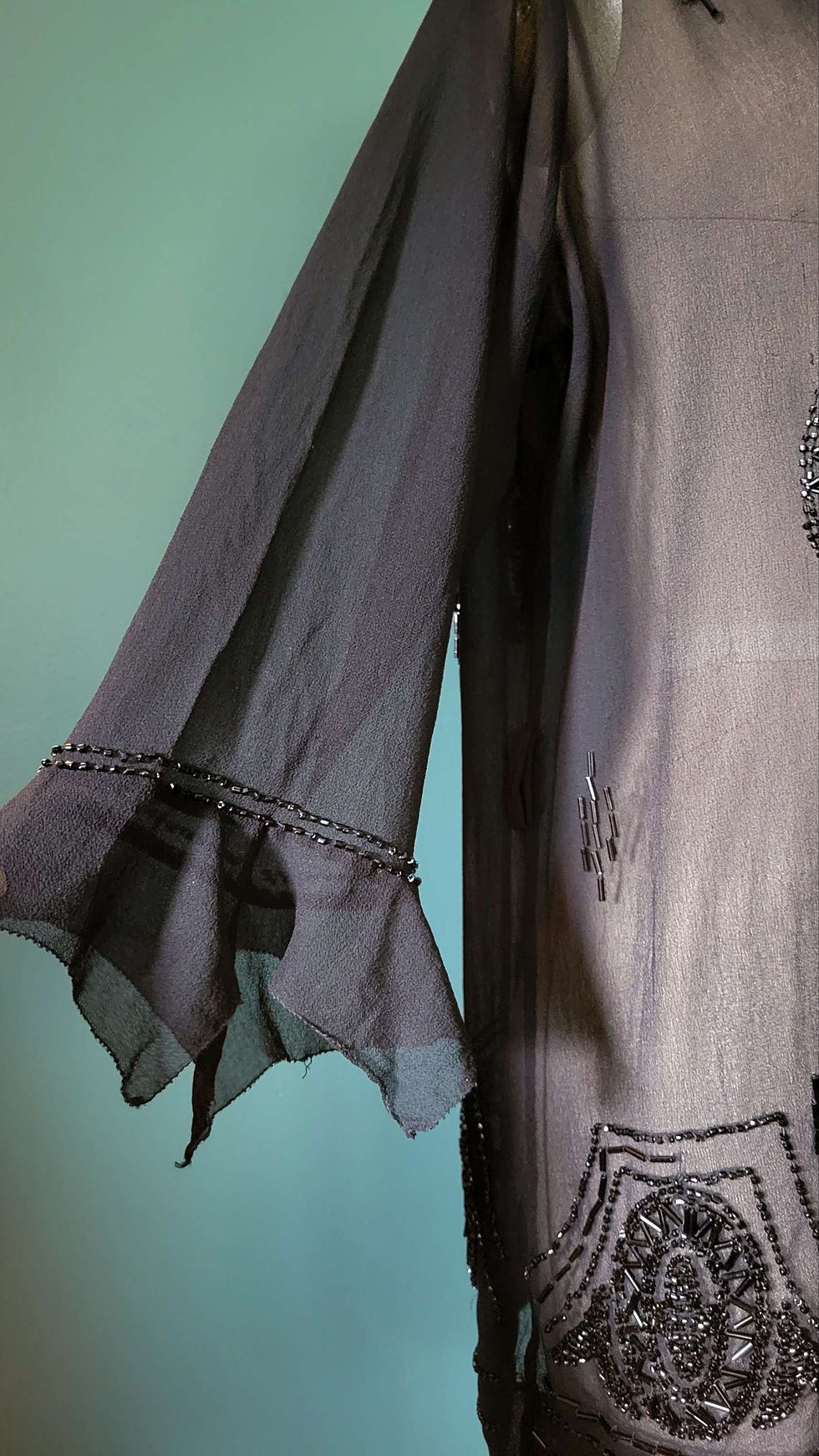 Thumbnail:  1920s Black Chiffon Beaded Tunic