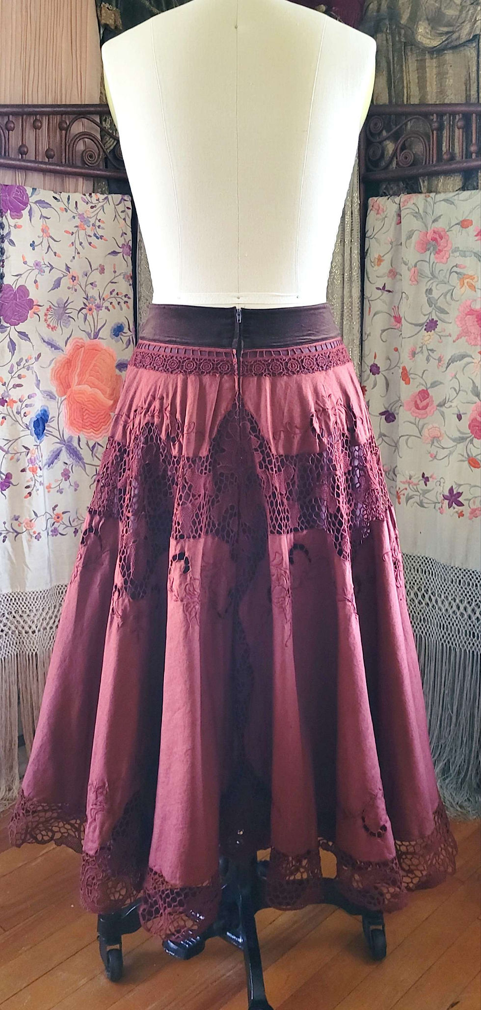 Thumbnail: Rust Red Tablecloth Skirt