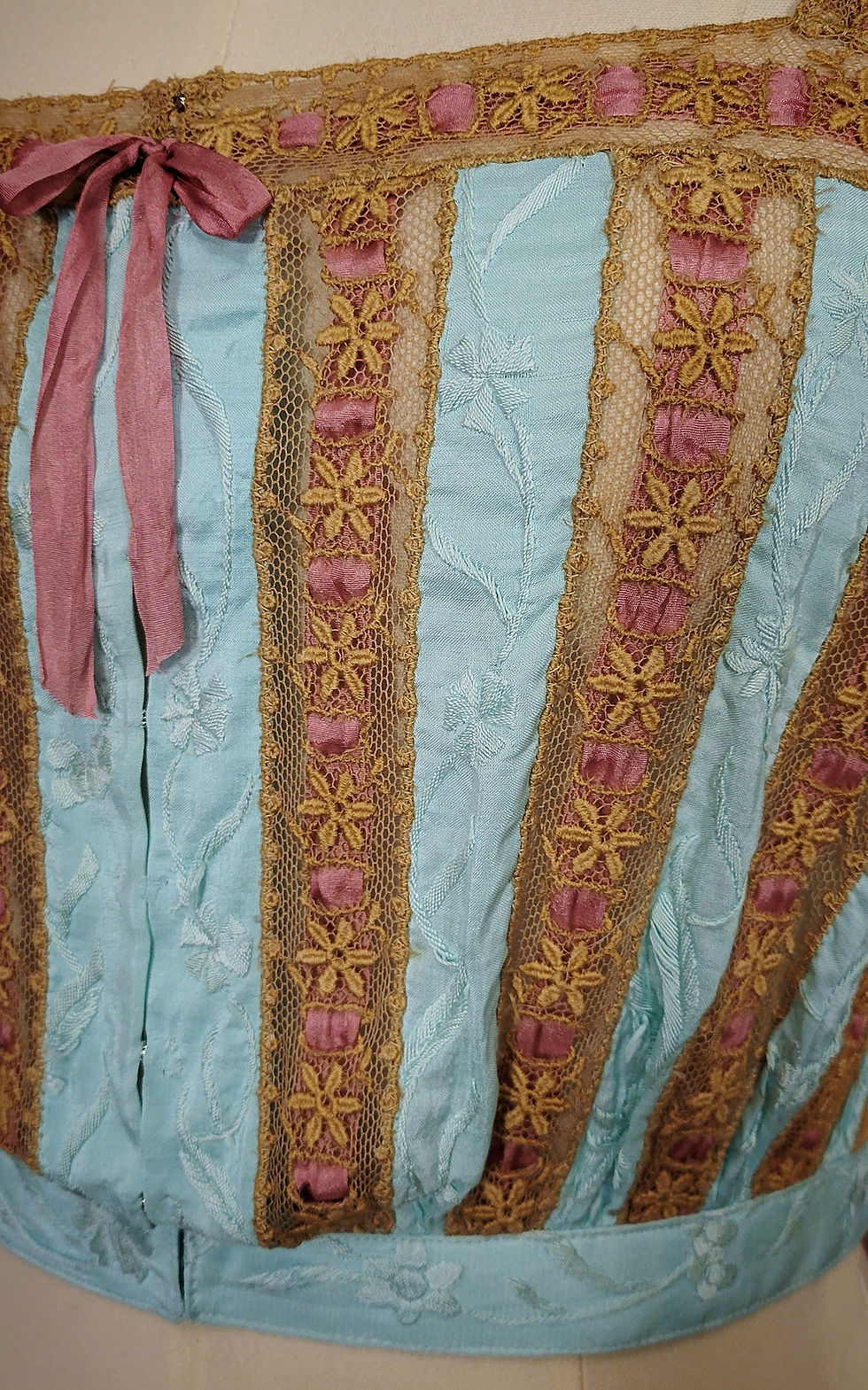 Thumbnail: Robins Egg Blue Embroidered Silk Camisole 