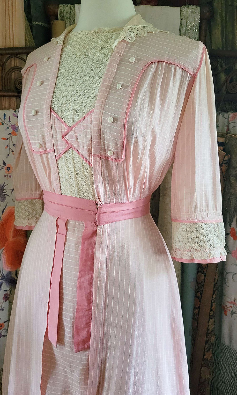 Thumbnail: 1910s Pink Cotton Day Dress