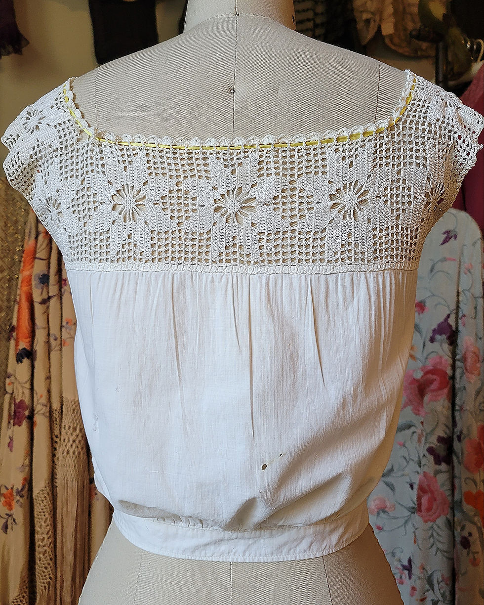 Thumbnail: Yellow Silk Ribbon Corset Cover