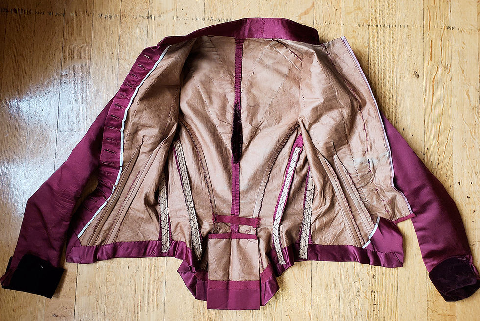 Thumbnail: Wine Velvet and Satin Victorian Bodice
