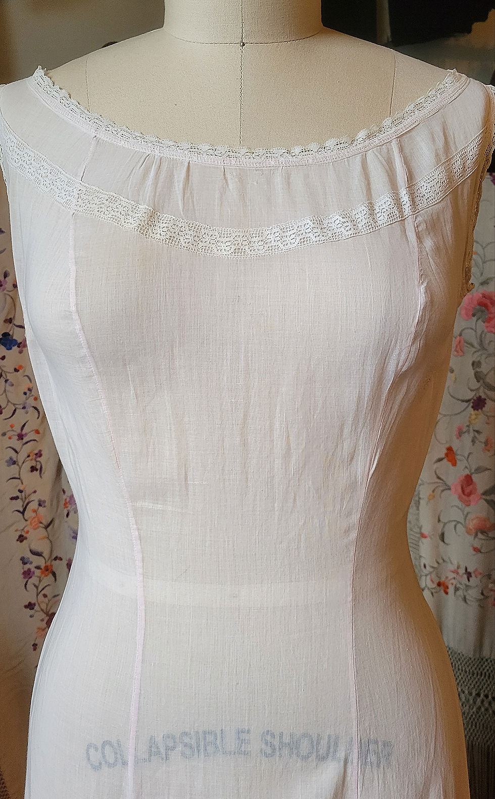 Thumbnail: Blush Pink Edwardian Voile Princess Slip