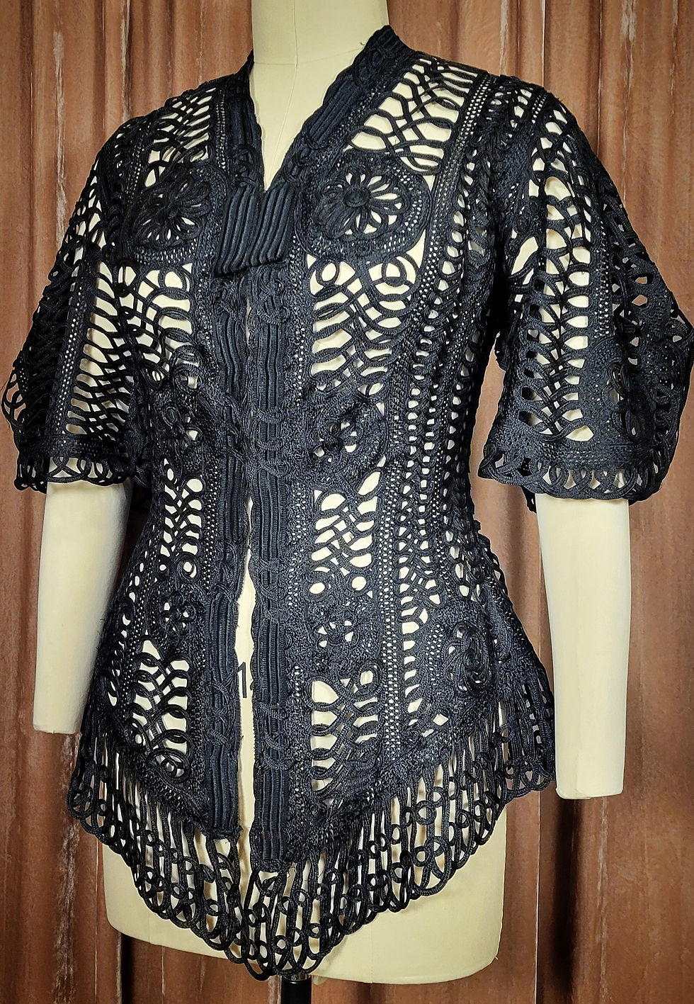 Thumbnail: Edwardian Black Tape Lace Jacket 