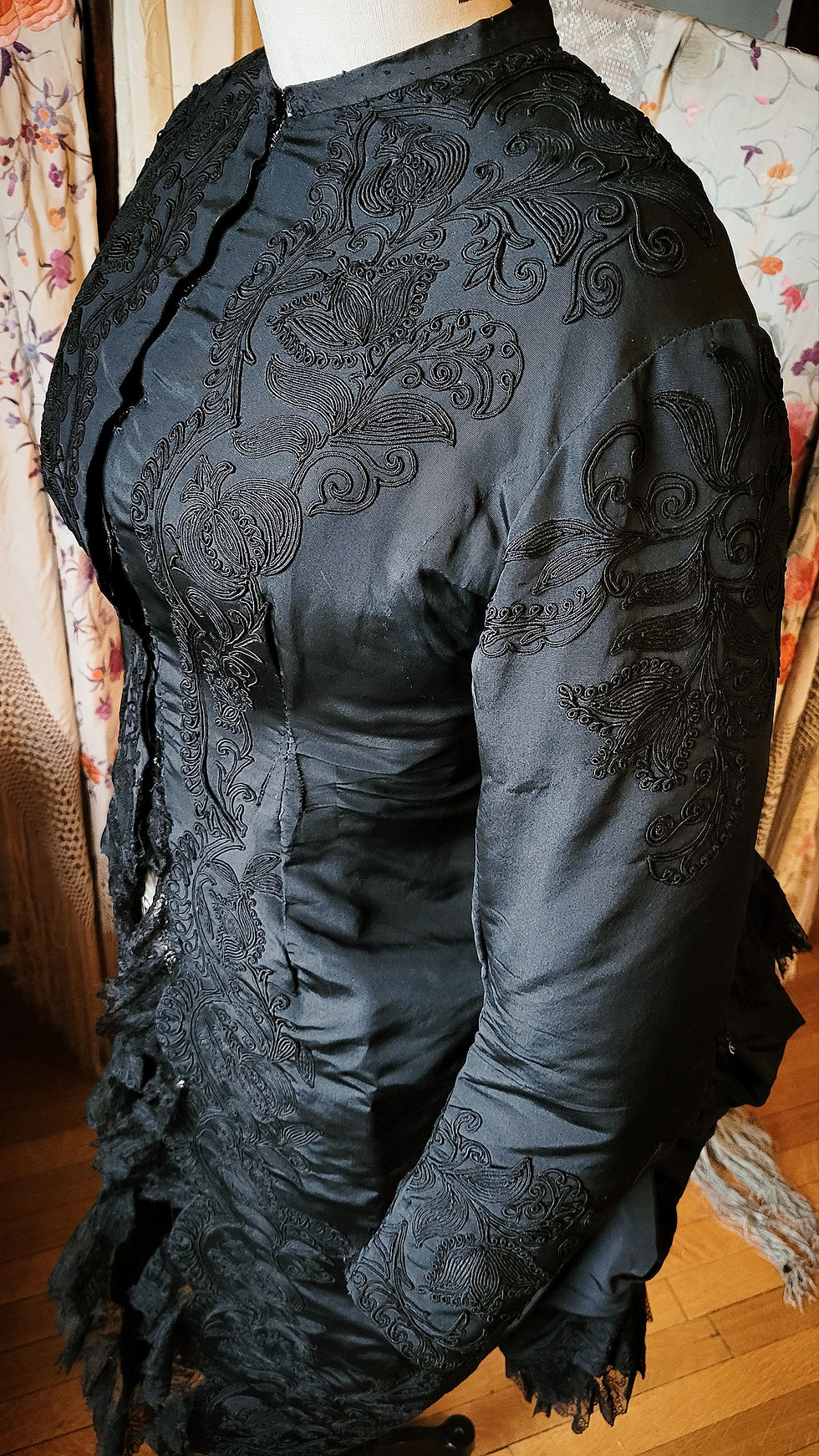 Thumbnail: 1870s Silk Polonaise Overdress 