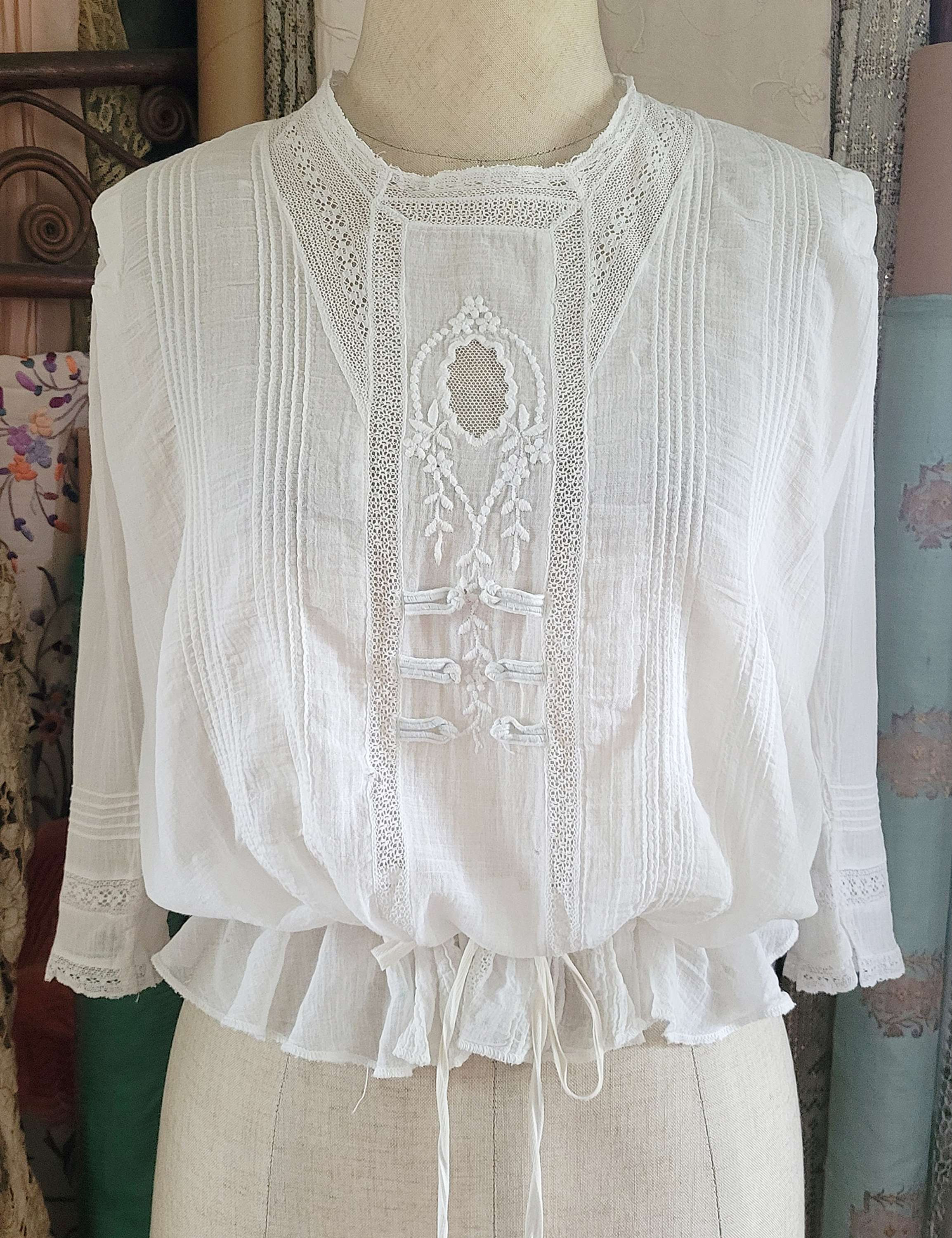 1900s Cotton Pintuck Blouse