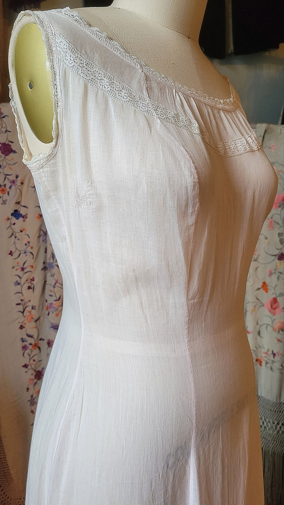 Thumbnail: Blush Pink Edwardian Voile Princess Slip