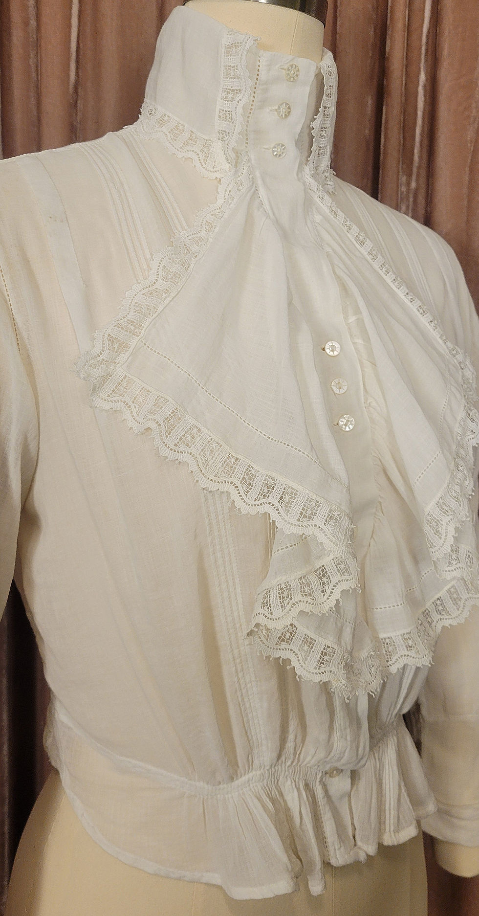 Thumbnail: 1910s High Neck Flounce Blouse