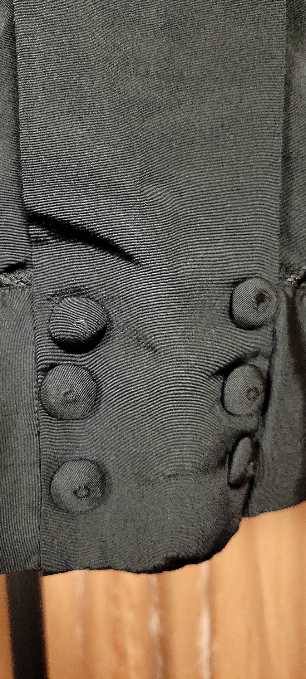 Thumbnail: 1910s Black Silk Faille Brocade Collar Jacket