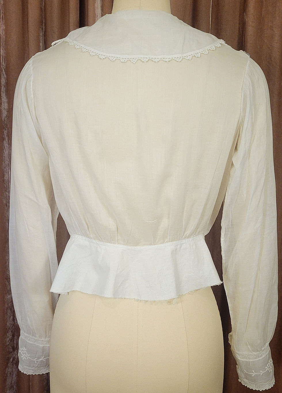 Thumbnail: Edwardian Embroidered Cotton Blouse