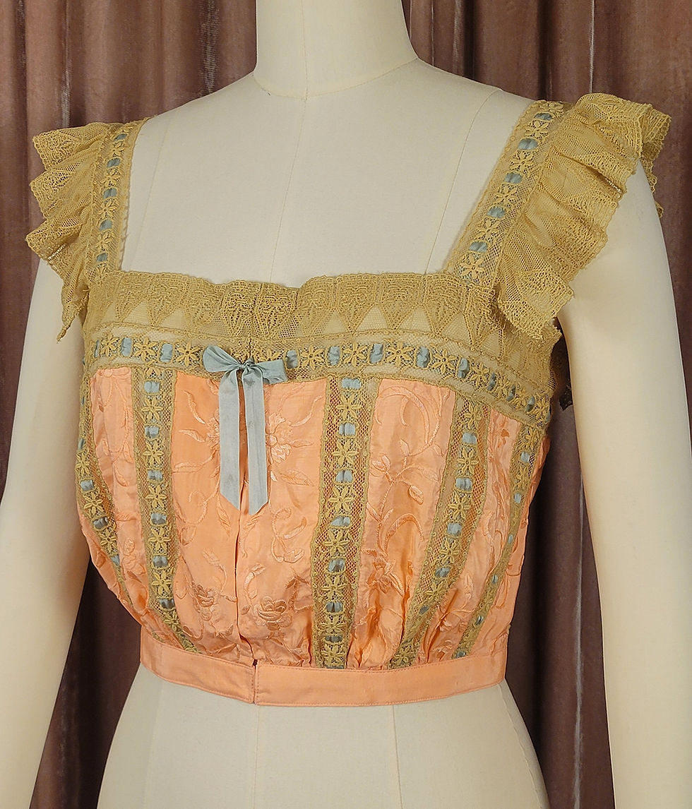Thumbnail: Peach Embroidered Silk Camisole 