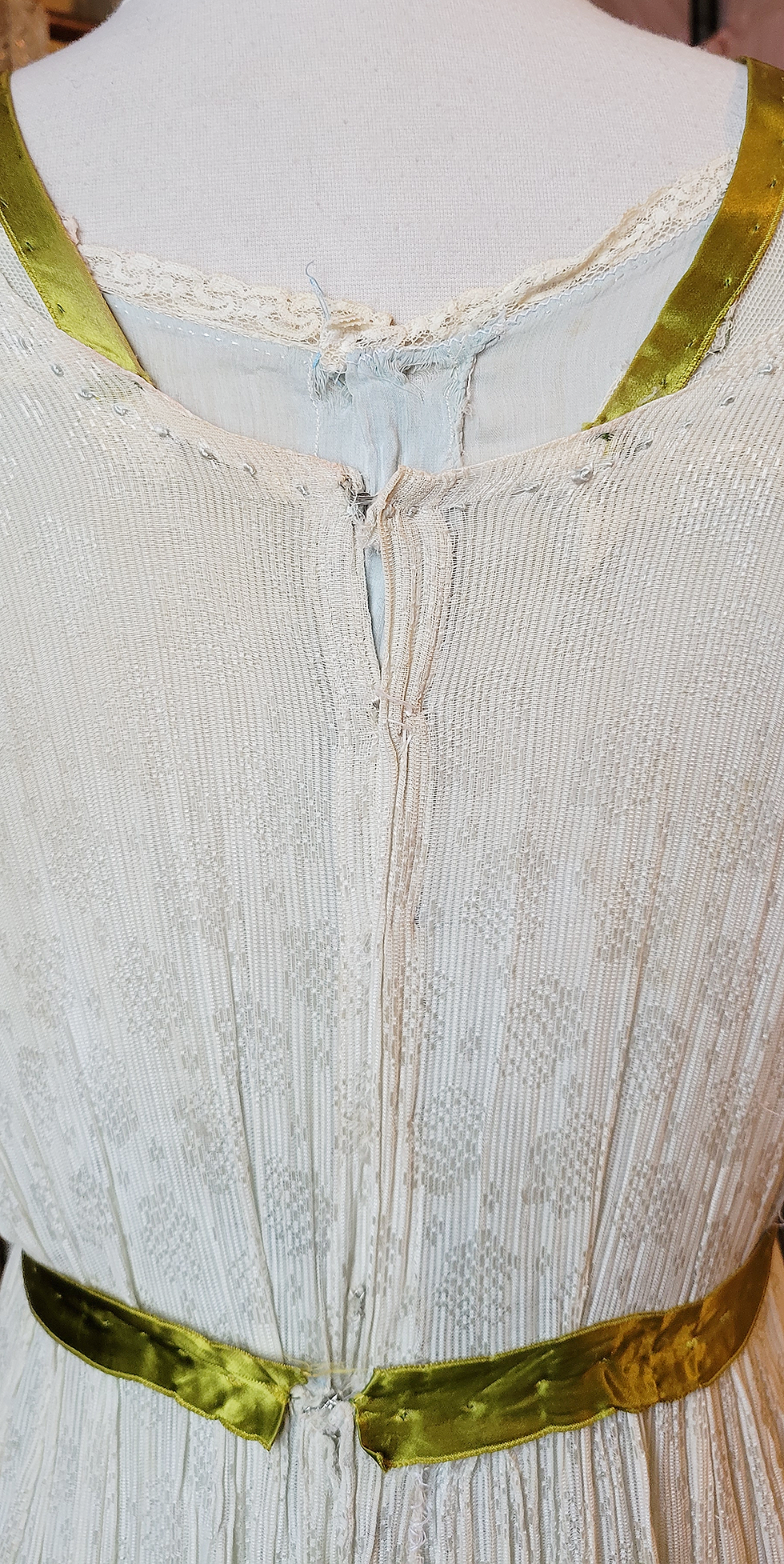 Thumbnail: 1910s Olive Ribbon Day Dress