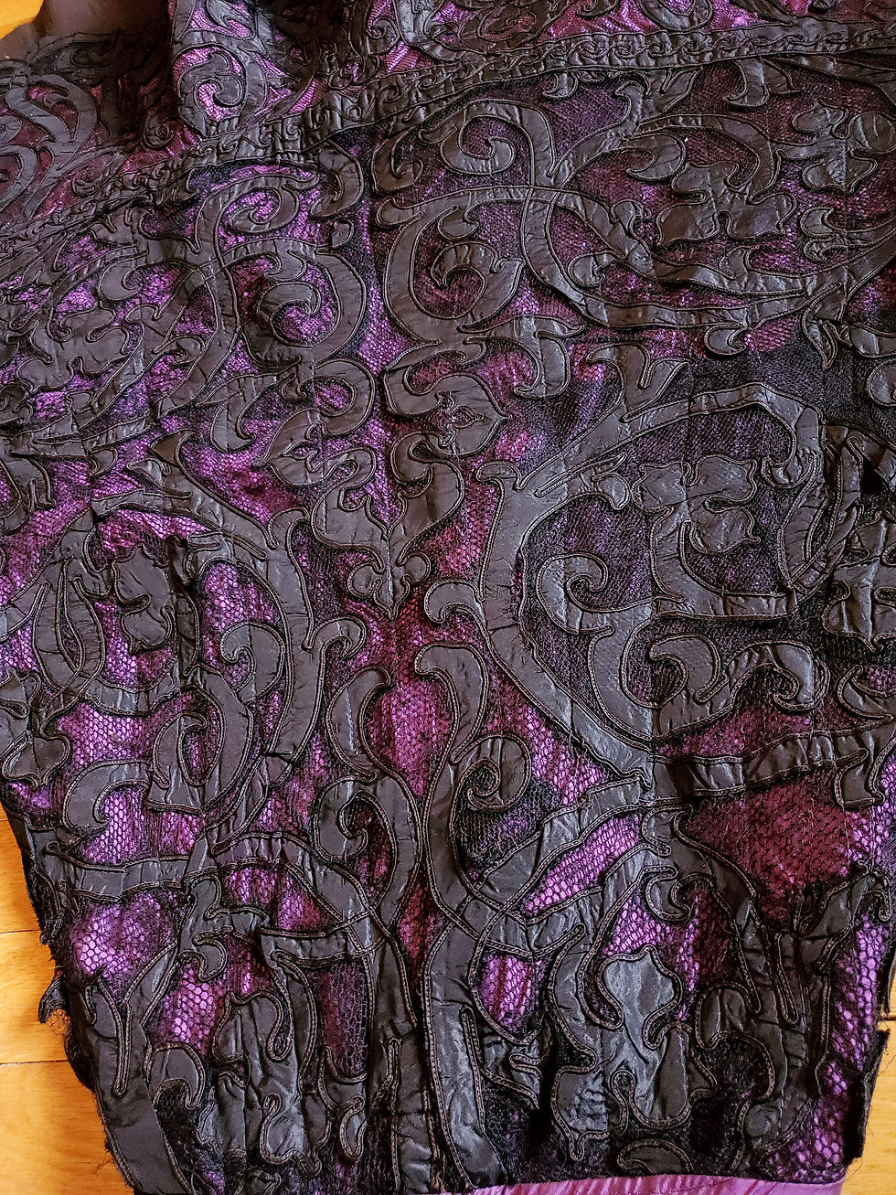 Thumbnail: Silk Applique 1890s Skirt