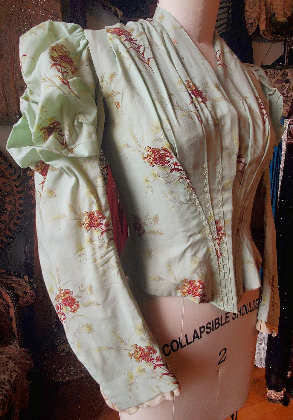 Thumbnail: 1890s Print Wool Bodice